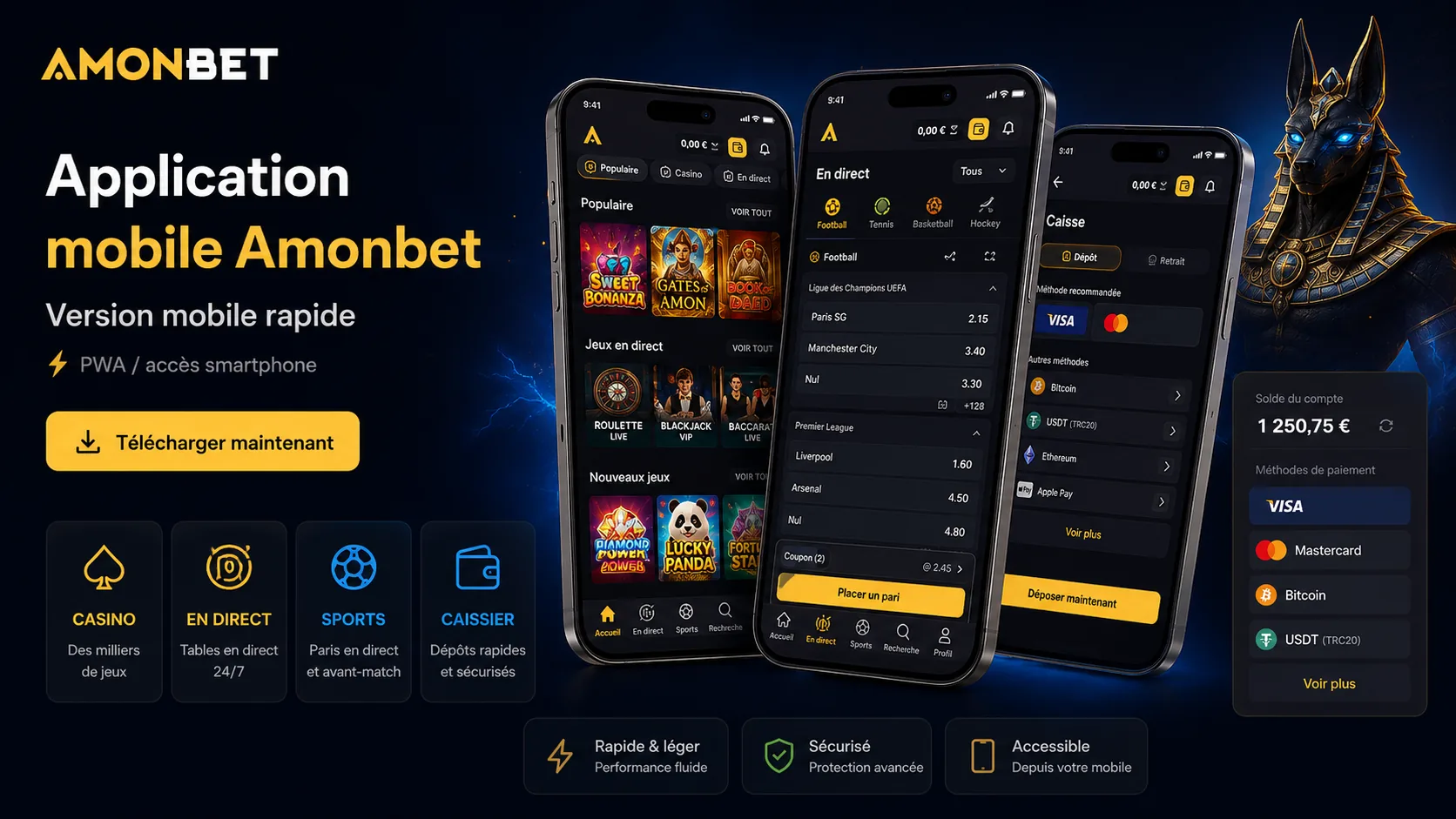 Amonbet application mobile et casino smartphone