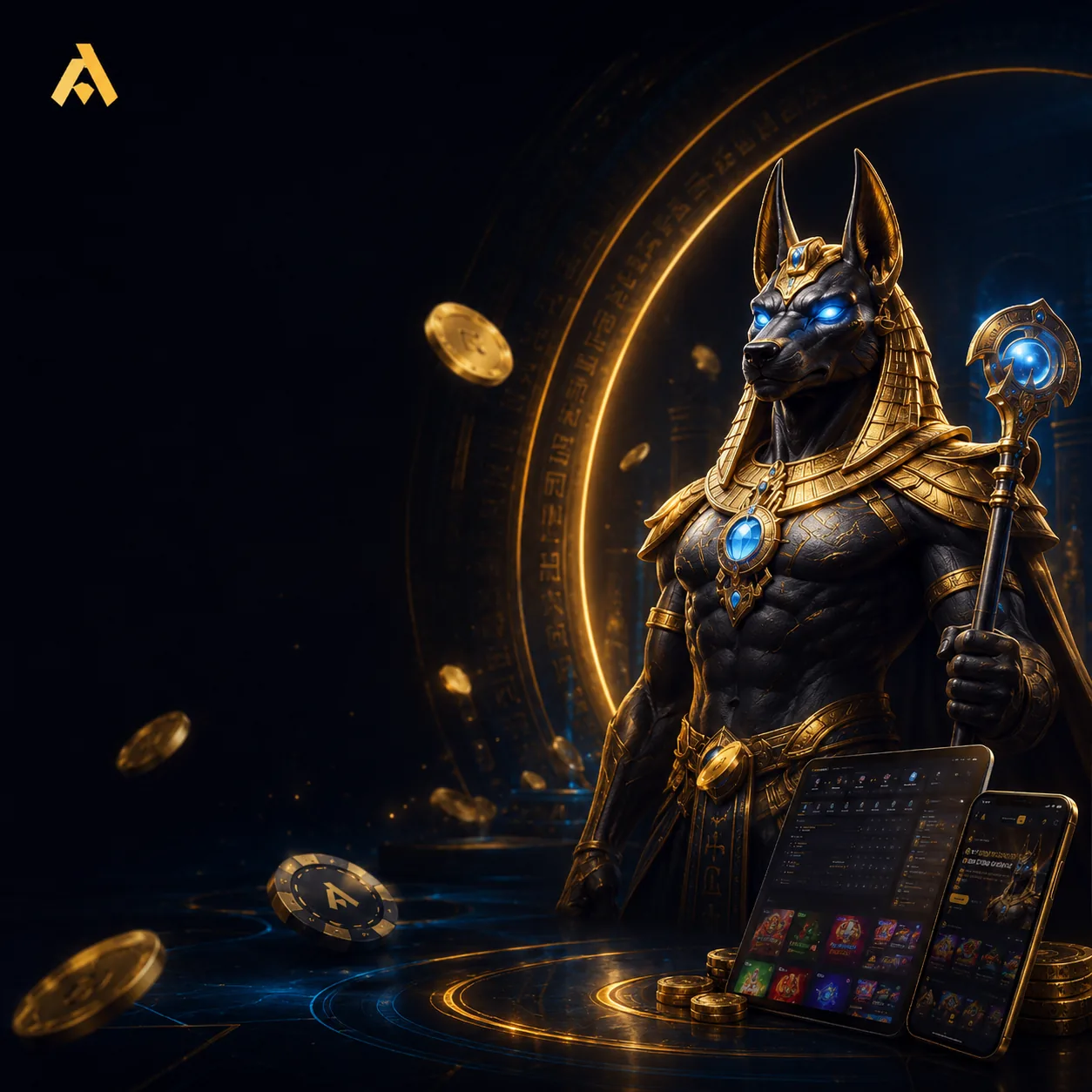 Illustration de marque Amonbet avec Anubis